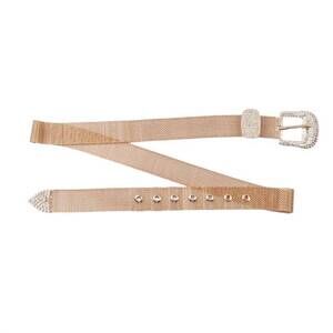 NEW MOST WANTED women's glamour metallic mesh belt with rhinestone bling buckle